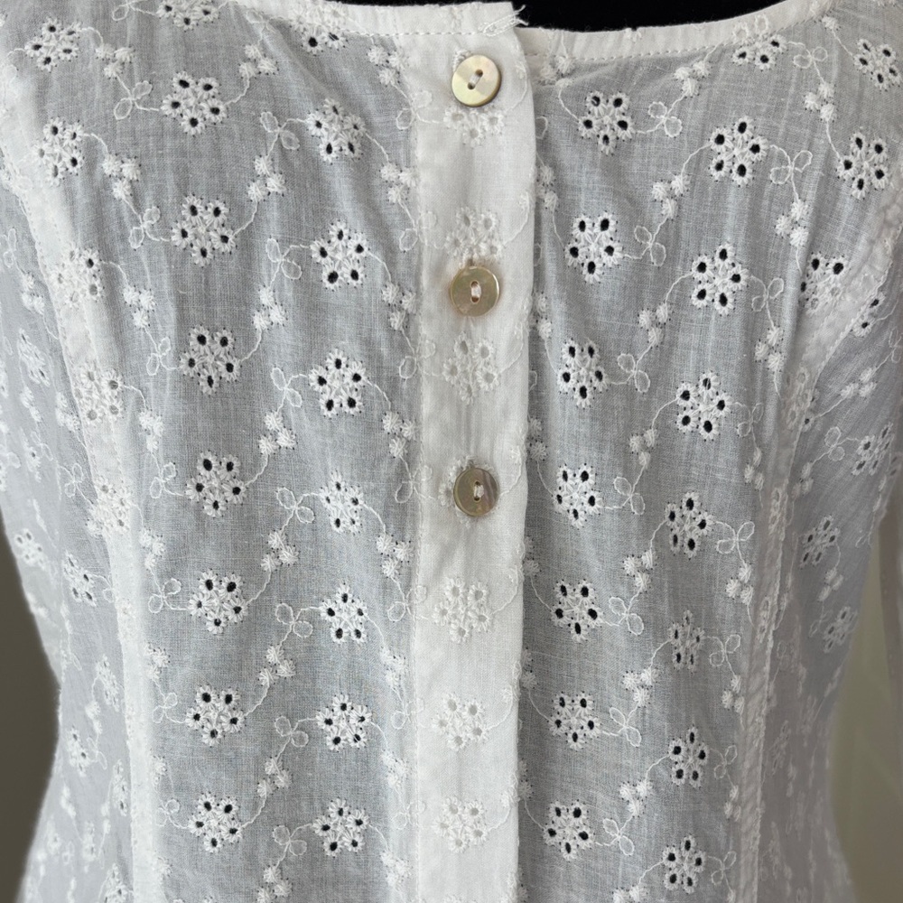 Frankies Bikinis x Sydney Sweeney Bardot Eyelet Flyaway Top White NWT Size L - Picture 7 of 15